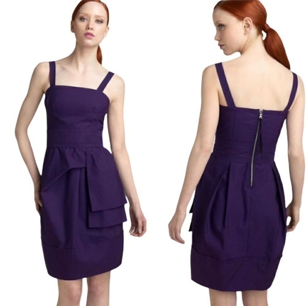 Marc by Marc Jacobs Fiona Purple Cotton Bubble Hem Dress Size 6